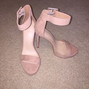 Faux Suede Taupe/Nude Stiletto Heels